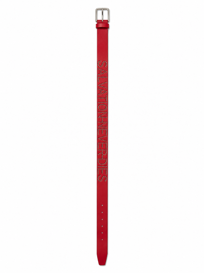 SALVATION NEVER DIES STUDDED BELT (RED)